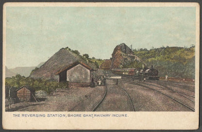 AOP India The Reversing Station, Bhore Ghat, vintage UB postcard