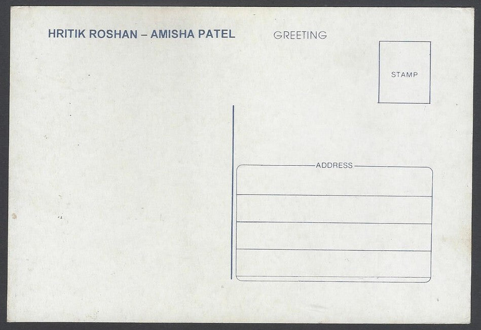 AOP India Bollywood vintage postcard - AMISHA PATEL & HRITHIK ROSHAN