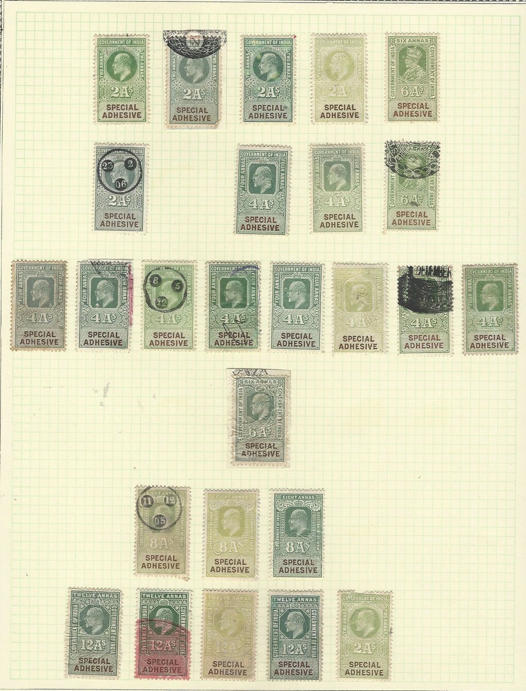 India collection of revenue stamps on sheets