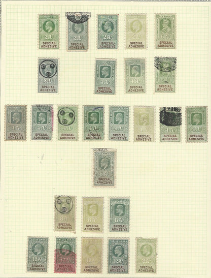 India collection of revenue stamps on sheets