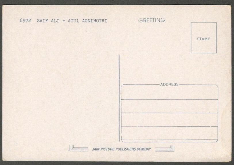 AOP India Bollywood SAIF ALI KHAN & ATUL AGNIHOTRI vintage postcard 