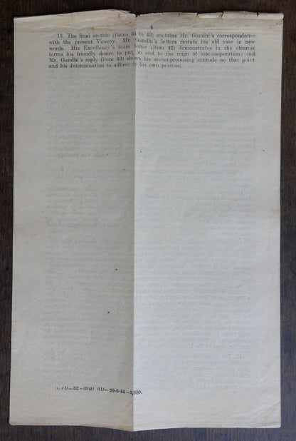 India 1944 GOI publication CORRESPONDENCE WITH MR. GANDHI 1942-4 125pgs