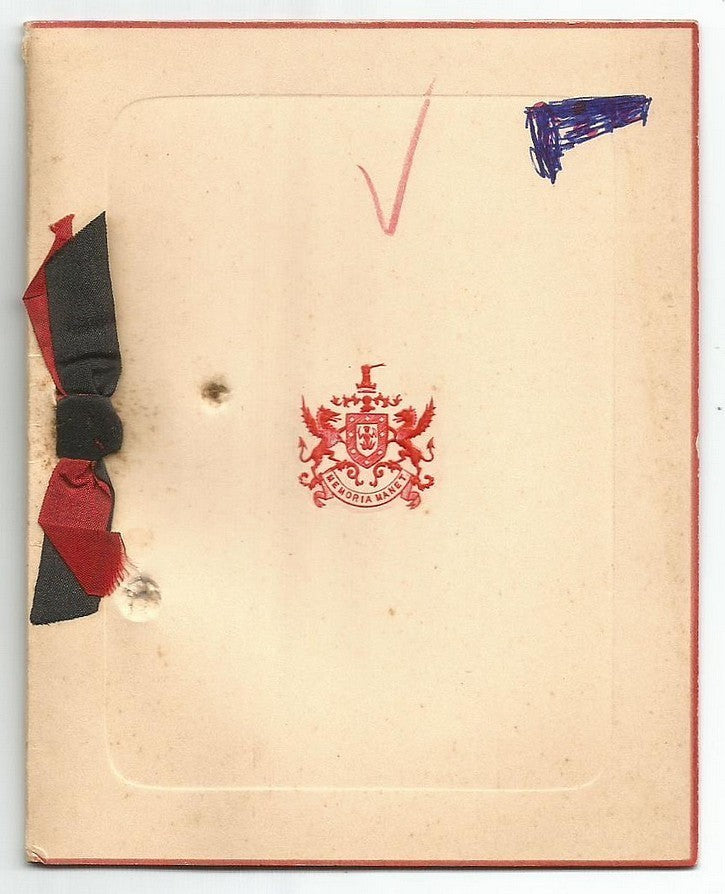 India 1930s crested New Year Greeting card from the Raja of Chhota Udepur