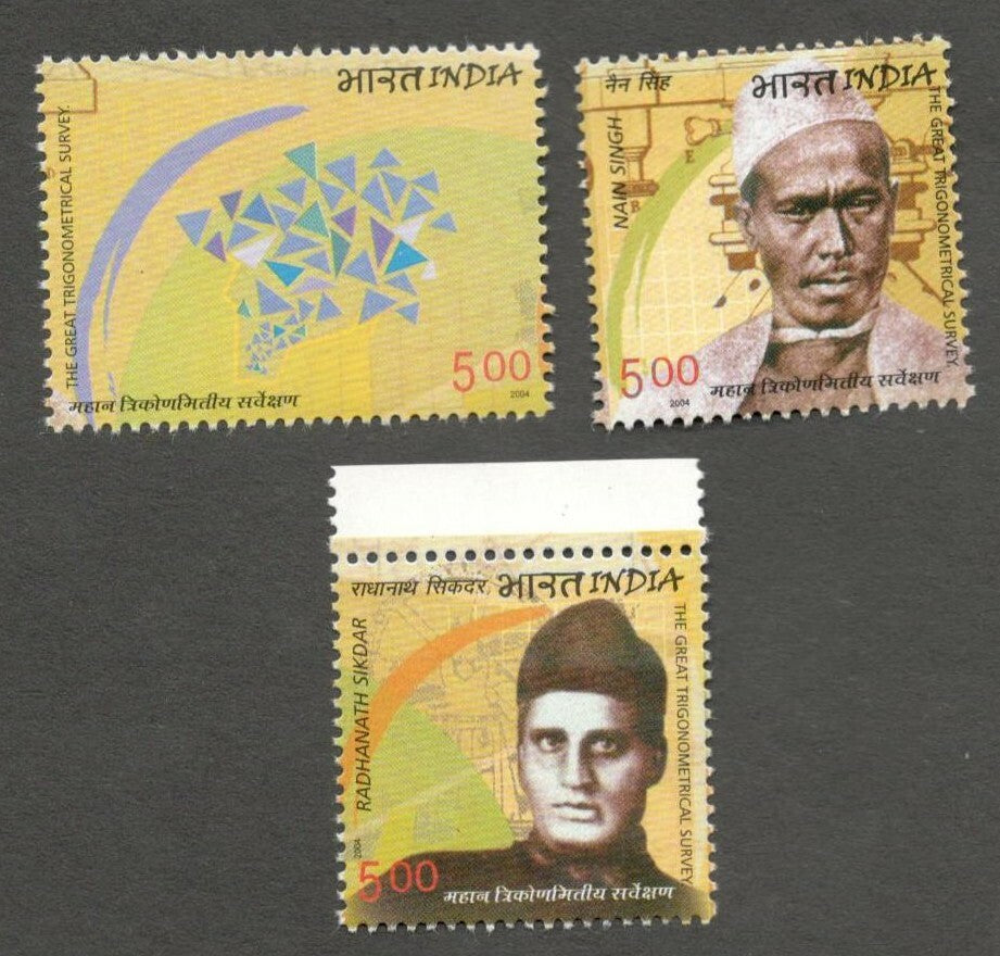 AOP India 2004 The Great Trigonometrical Survey MNH set of 3