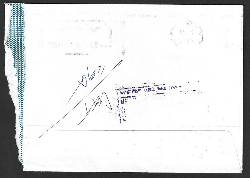 GB £1.28 Snowman single franked RTS cover to India