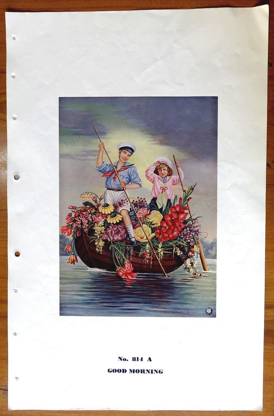 India 1941 11” x 17.5” poster GOOD MORNING Oriental Calendar Co Calcutta