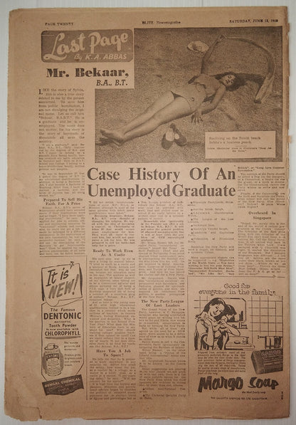India Blitz Saturday 1958 NEHRU WARNS CRIMINALS