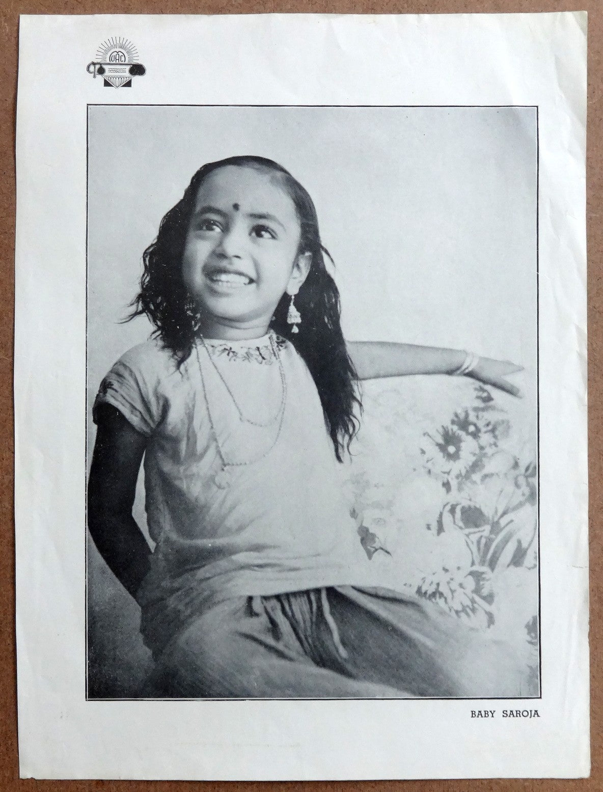 Bollywood vintage poster BABY SAROJA India 1920s-30s actress 21x28cm