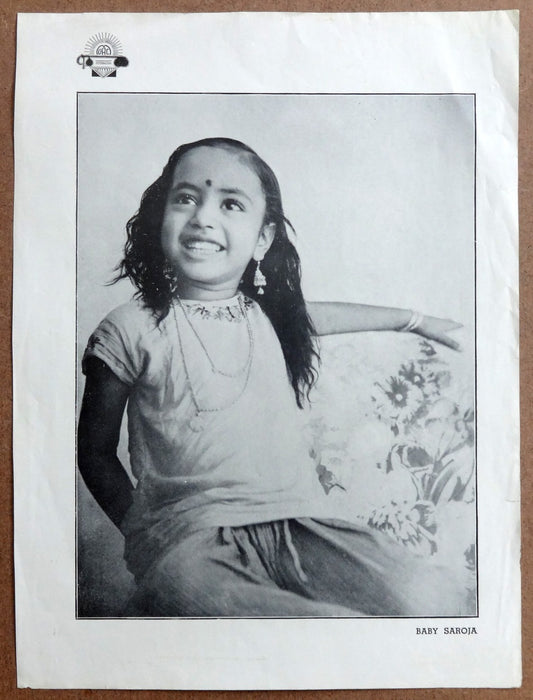 Bollywood vintage poster BABY SAROJA India 1920s-30s actress 21x28cm