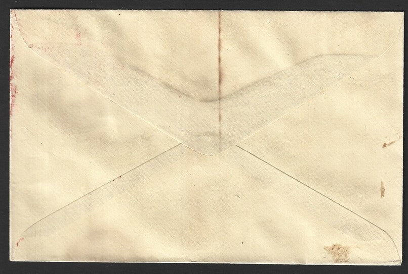 India 35p envelope with smudged overinked stamp error