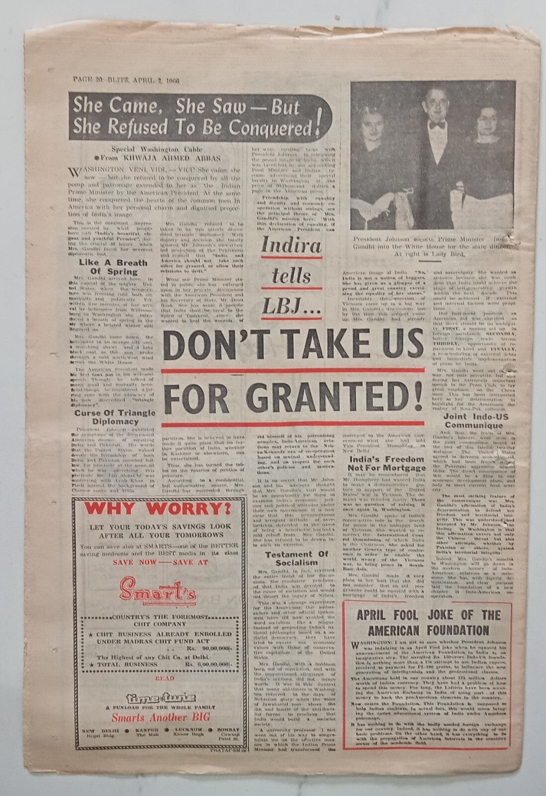 AOP India BLITZ 2 April 1966 INDIA REAFFIRMS HER WORLD POSITION (R )