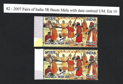 India 2007 Mela or Fairs of India BAUM MELA with date omitted error MNH
