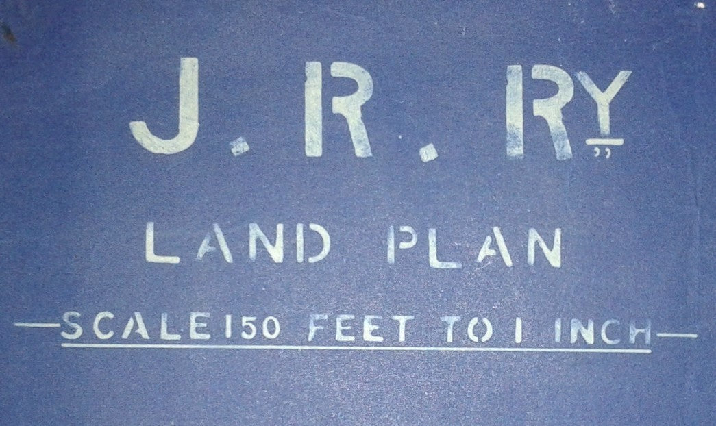 India 1899 Jetalsar Rajkot Railway signed LAND PLAN map blue print 17”x17” FAULT