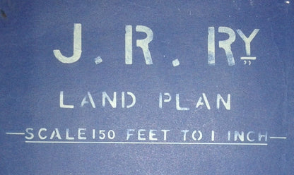 India 1899 Jetalsar Rajkot Railway signed LAND PLAN map blue print 17”x17” FAULT