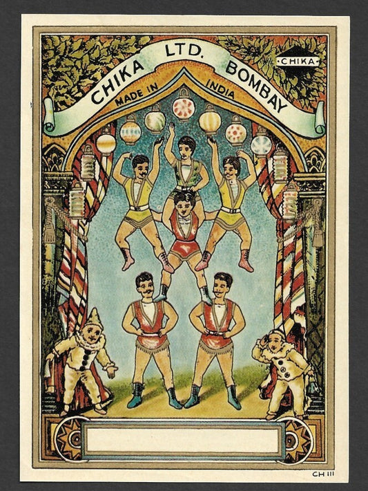 India 1930s-40s vintage textile dye label Chika, Bombay - INDIAN CIRCUS