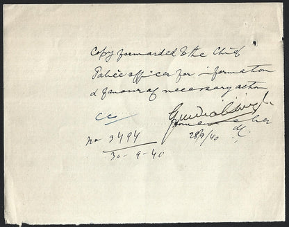 India 1940 Official Order BANNING the movie VOLUNTEER in NWF Province