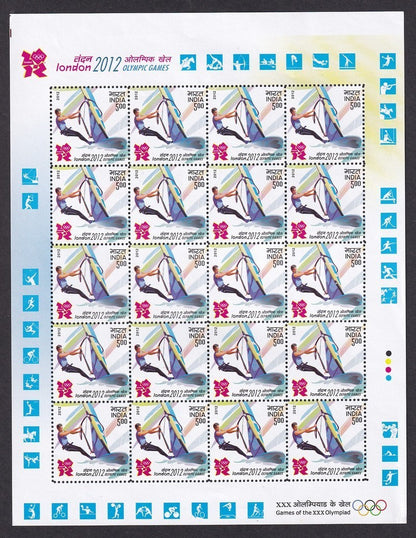 India 2012 London Olympics Games sheets set of 4