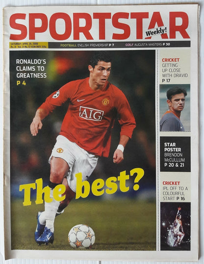 India Sportstar 2008-12 FOOTBALL cover issues 10” X 13” (5)
