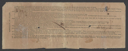 AOP India 1877 Telegraph receipt with 1869 QV 1R Die 2 pair canc. BOMBAY
