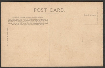 AOP India vintage postcard Chandni Chowk Street, DELHI