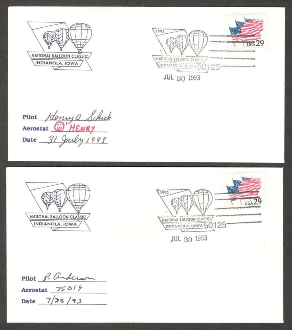 National Balloon Classic, Indianola 1993 covers signed by Pilots (10)