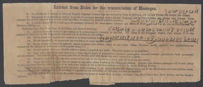 AOP India early Telegraph receipt BOMBAY 1870
