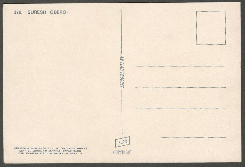 India Bollywood vintage postcard with facsimile signature SUREAH OBEROI ELAR 370