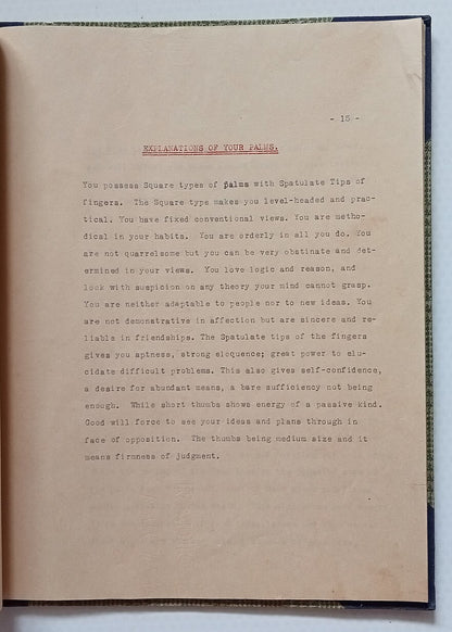 AOP India 1954 book with a year by year astrological & palmist life predictions
