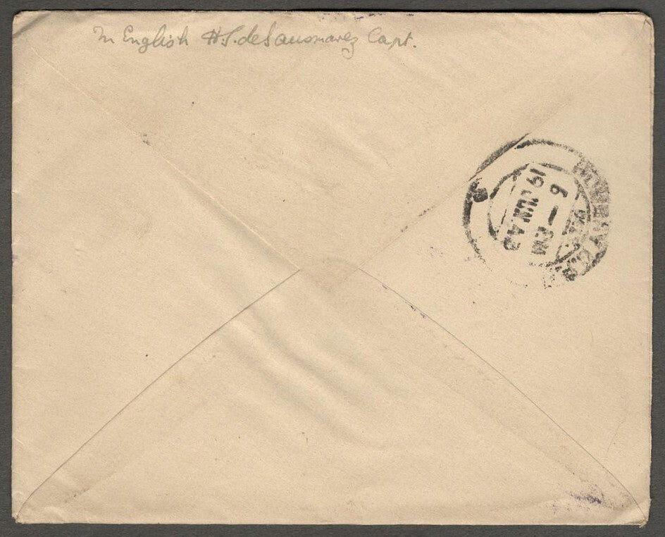 India WW2 1943 Military cover UNIT CENSOR N 73 & Civil censor DHB/9