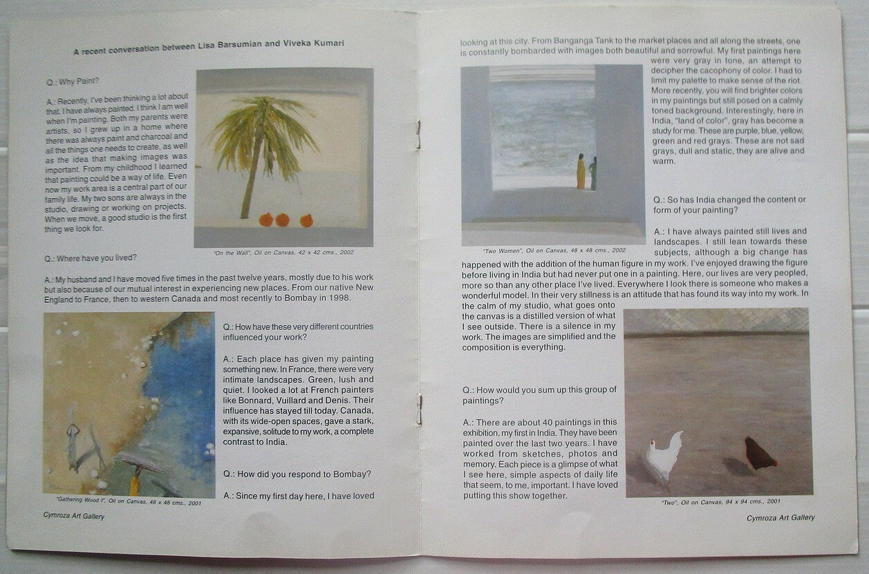 India Contemporary Art LISA BARSUMIAN 2002 Exhibition souvenir 2 pages