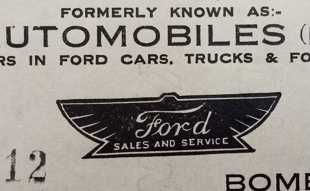 AOP India 1940 billhead FORD AUTOMOBILES (INDIA) LTD., Bombay