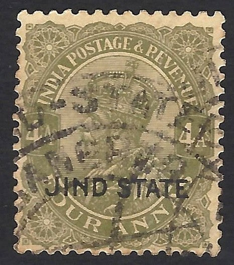 India Jind State collection of INVERTED WATERMARKS used
