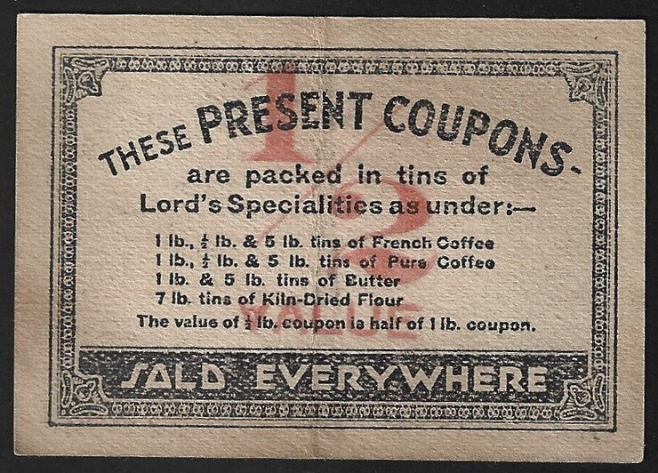 India vintage Lord's Dairy Farms - Lords Present Ticket