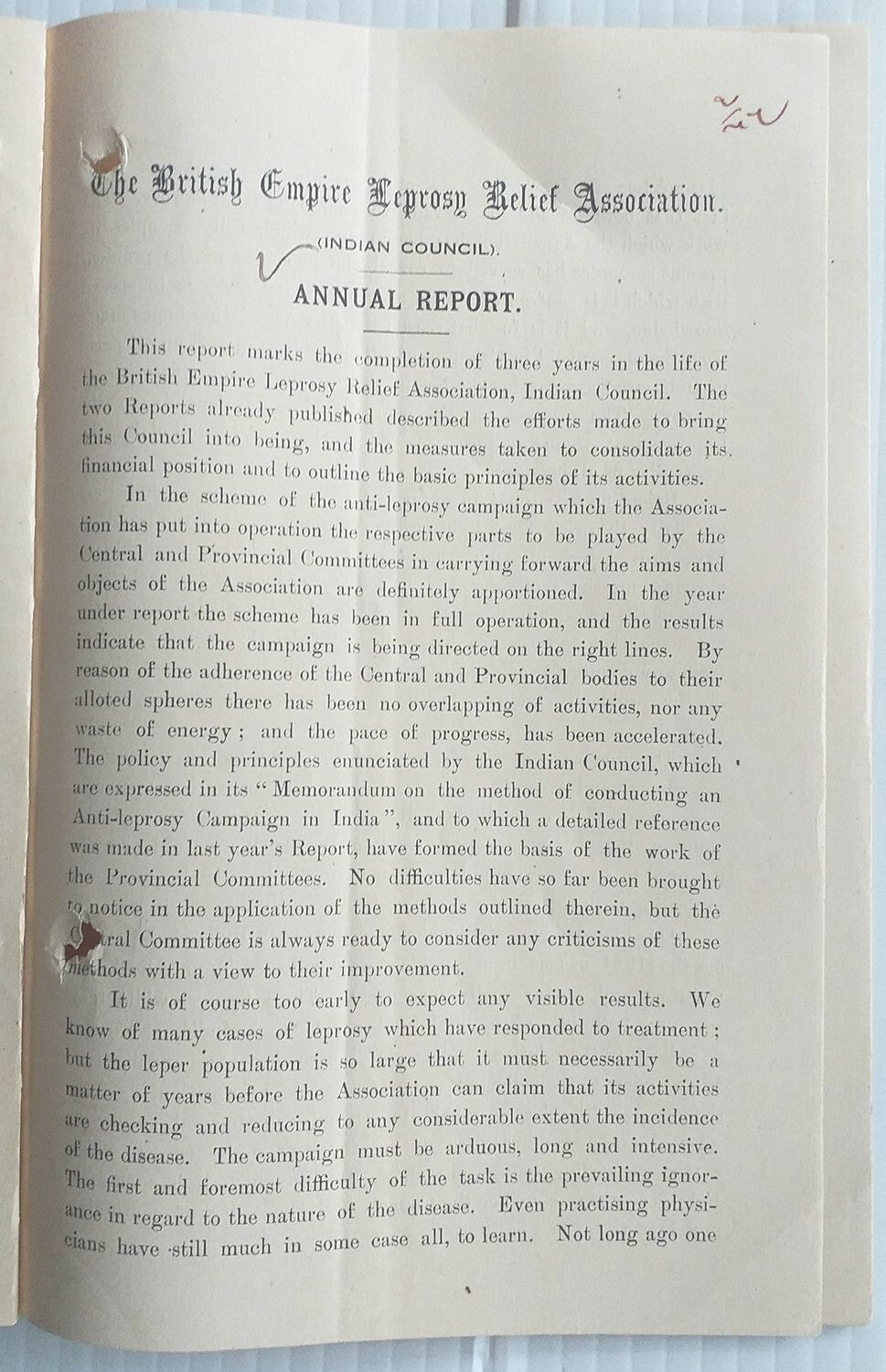 India BRITISH EMPIRE LEPROSY RELIEF ASSOC 1927 report 52pgs