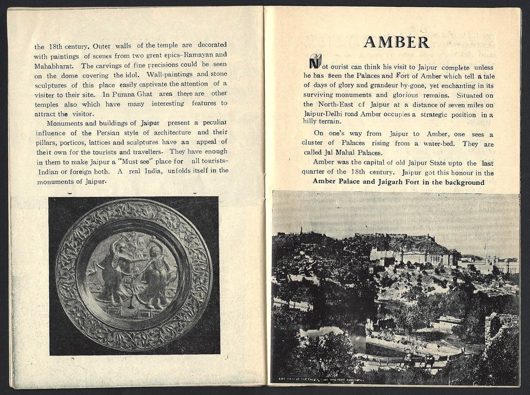 India 1957 Tourist booklet :  JAIPUR & AMBER