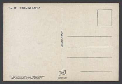 AOP Bollywood vintage postcard PADMINI KAPILA Elar #251
