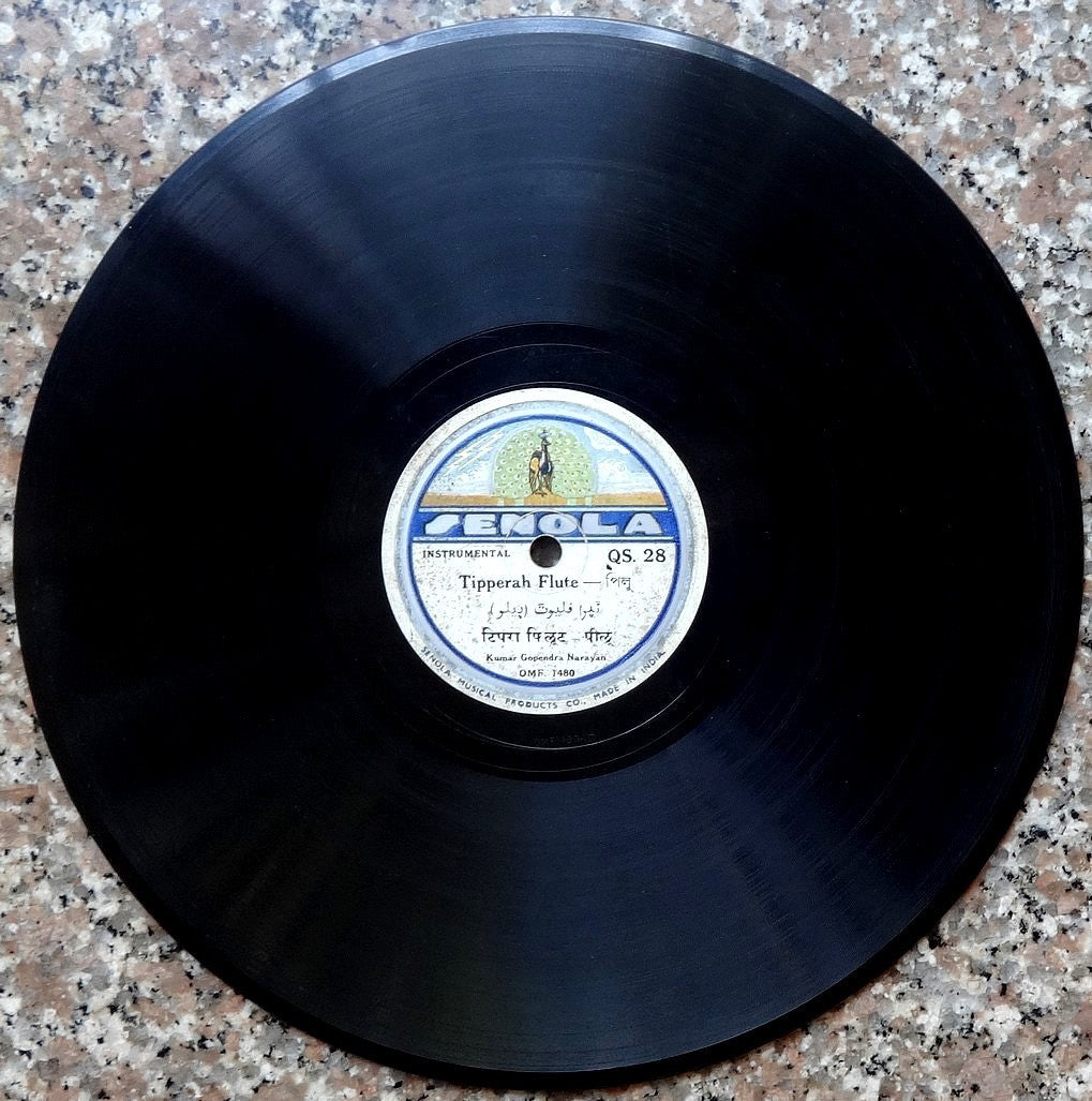 India 1930s SENOLA 78rpm Flute Instrumental by Kumar Narayan zaz