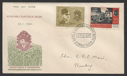 India 1964 Subhas Chandra Bose FDC