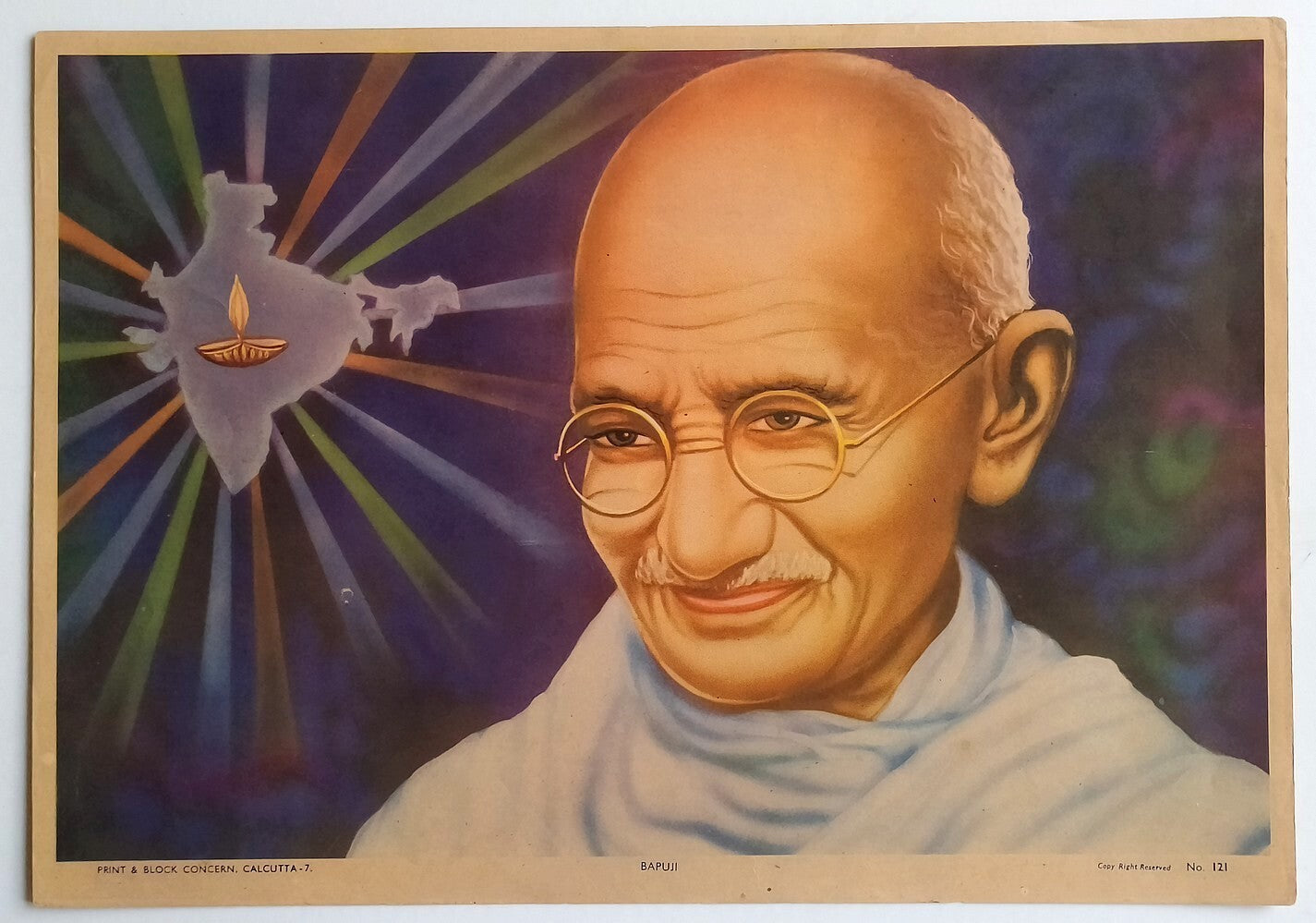 AOP India vintage poster BAPUJI GANDHI 10x14 inches R