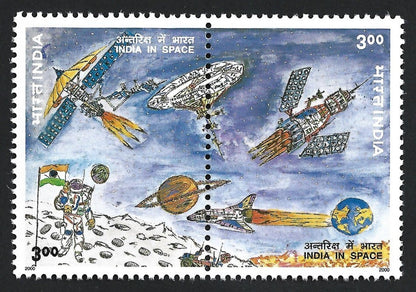 India 2000 Space Programme sete-nant pair MNH