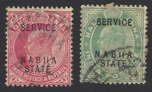 India Nabha State KEdVII 1/2a and 1a NABIIA for NABHA constant errors used (2)