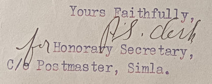 India PUNJAB TEMPERANCE FEDERATION, Amritsar letterhead used 1939