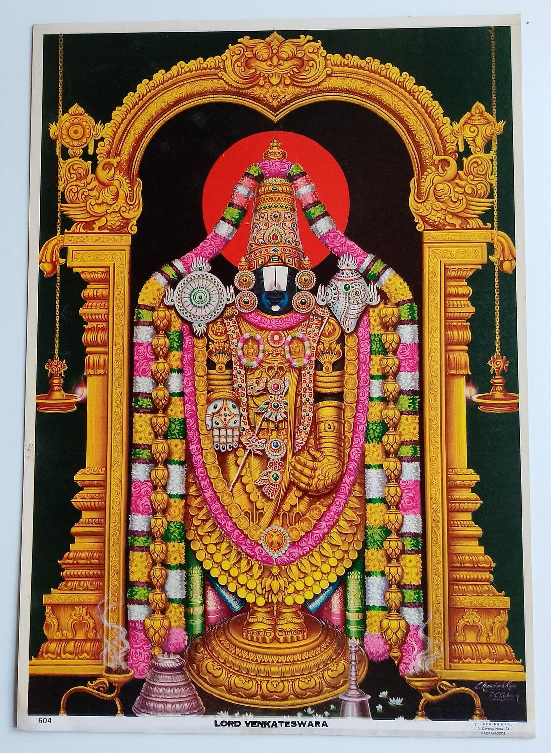 AOP India vintage poster LORD VENKATESWARA 13x19 inches R