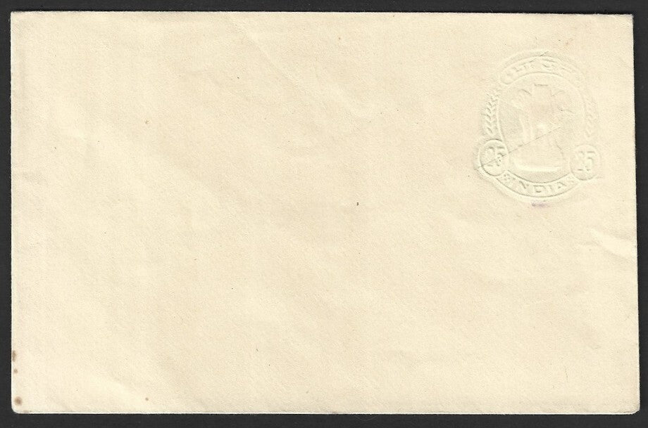 India 25p violet envelope with EXTREME Dry Print error