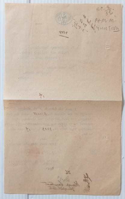 AOP India Junagad State crested herald letter 1933	