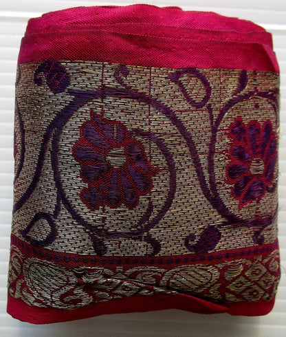 India embroidered border / trim with zari (metallic) threads 10.5cm x 791cm