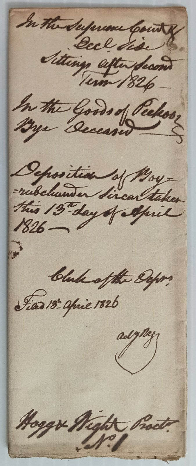 AOP India 1826 Supreme Court, Fort Williams, Calcutta document