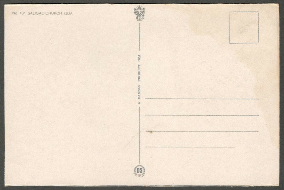 AOP India GOA vintage postcard Saligao Church