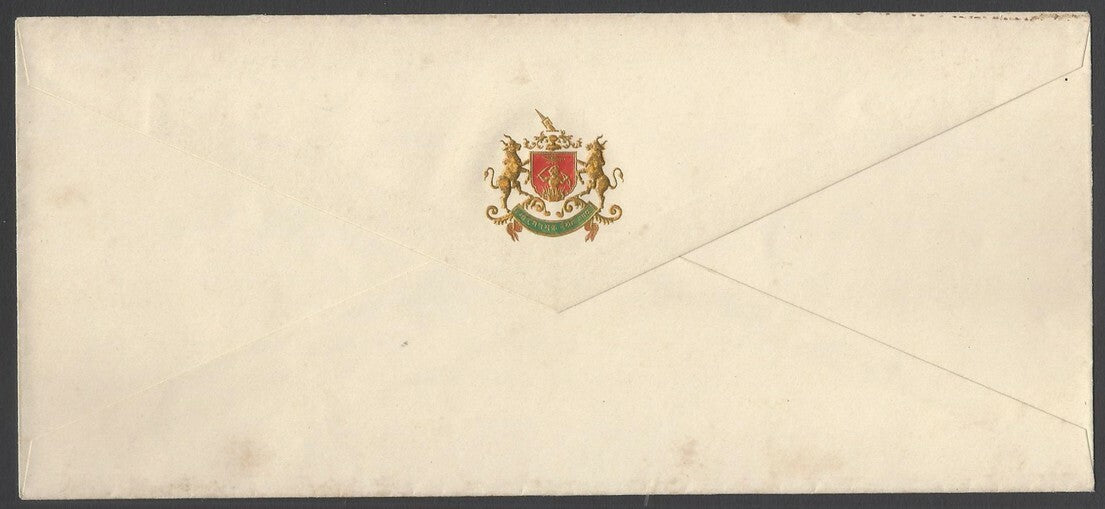 AOPIMT India multicolor crested Coat of Arms envelope BUNDI STATE