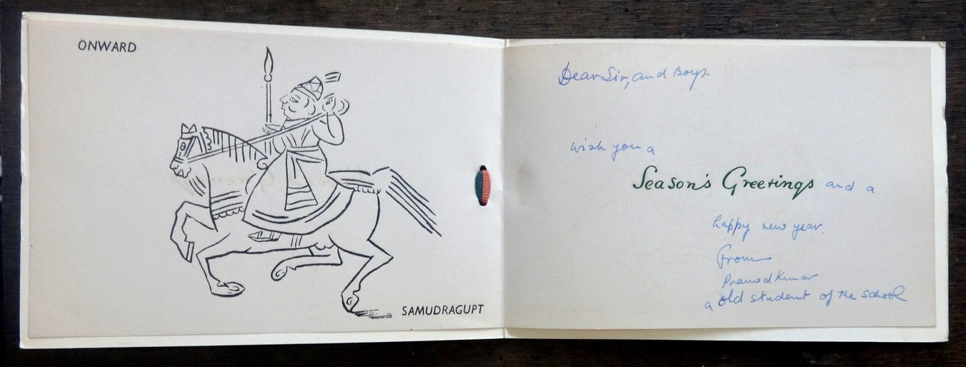 India vintage crested greeting card Dholpur Military School